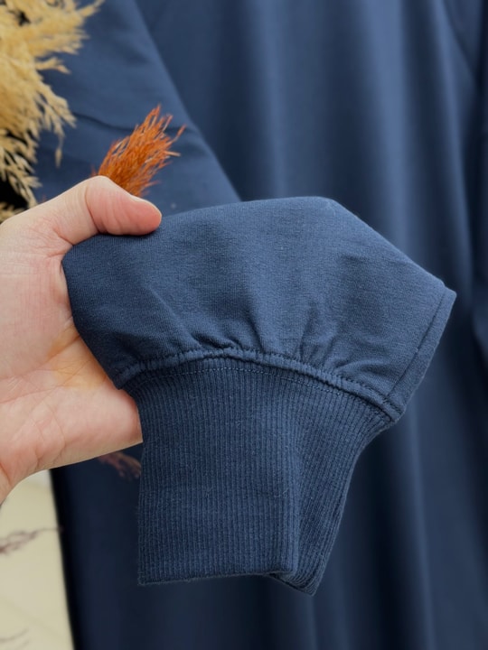 Karessa Dikiş Detaylı Uzun Sweatshirt-EU3072 Lacivert