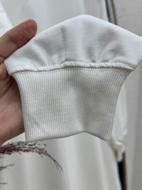Karessa Dikiş Detaylı Uzun Sweatshirt-EU3072 Ekru