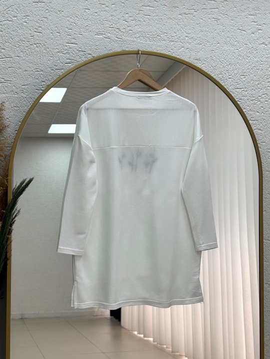 Laleay Zarif 5 Papatya Nakışlı Bluz-SS13148 Beyaz