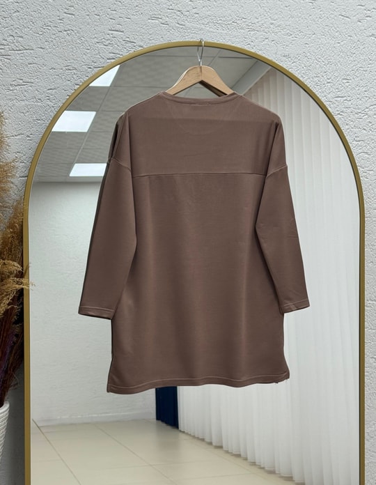 Laleay Zarif 5 Papatya Nakışlı Bluz-SS13148 Vizon