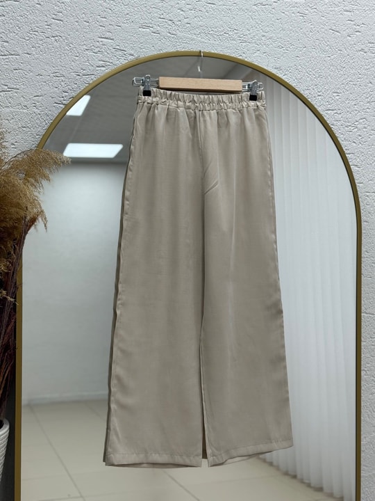 Laliz Tuniği Düğmeli Bol Paça Pantolonlu Takım-NL816 Taş