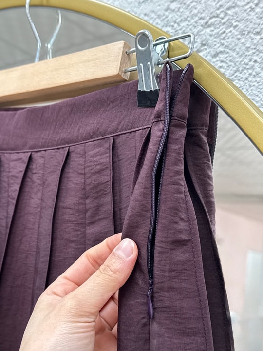 Larin Eteği Pileli Tek Düğmeli Etekli Takım-FA1056 Mürdüm