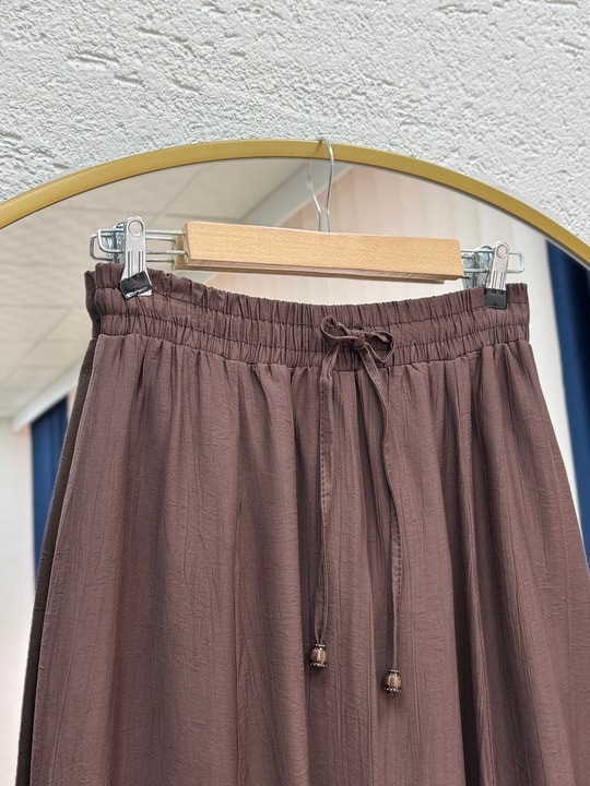 Lavona Fırfırları Dantelli Çilek Etek-AA4274 Kahve