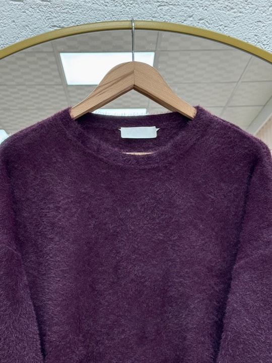Lorin Kol Ucu Gold Düğmeli Uzun Triko Tunik-KR6015 Mürdüm
