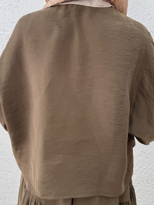 Lunique Eteği Katkatlı Bağlamalı Takım-EK630 Kahve