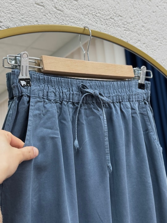 Lunona Çift Cepli Tensel Etek-MA8256 İndigo