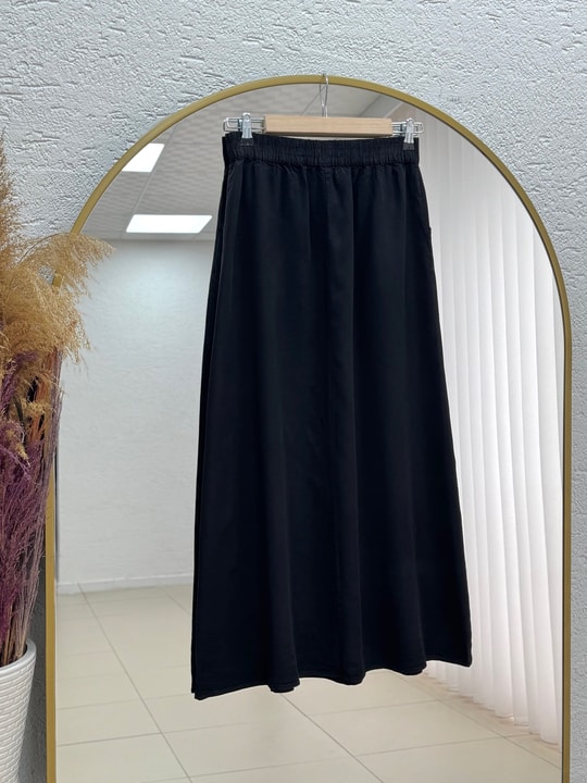 Lunona Çift Cepli Tensel Etek-MA8256 Siyah