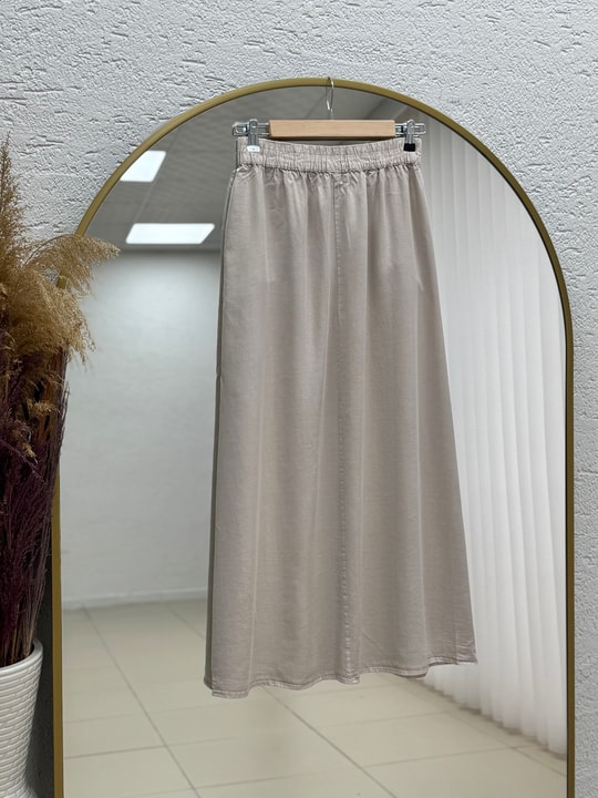 Lunona Çift Cepli Tensel Etek-MA8256 Taş