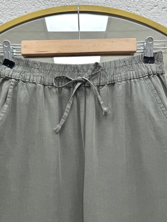 Lunora Beli Lastikli Bol Paça Pantolon-MA3204 Çağla Yeşili