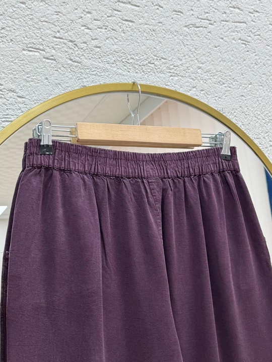 Lunora Beli Lastikli Bol Paça Pantolon-MA3204 Mürdüm