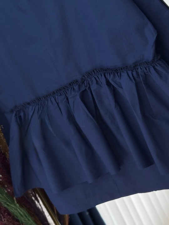 Lununa Yarı Fırfır Detay Poplin Kimono-Çİ535 Lacivert