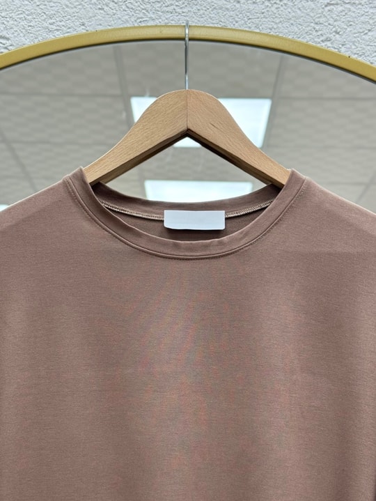 Mahay Kalp Nakışlı Yırtmaçlı Tunik-SS13074 Kahve
