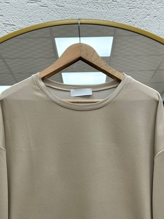 Mahay Kalp Nakışlı Yırtmaçlı Tunik-SS13074 Taş