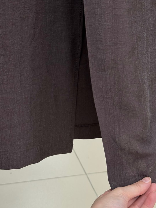 Mahbanu Gömlek Yaka Yırtmaçlı Kimono Kap-EK1107 Kahve