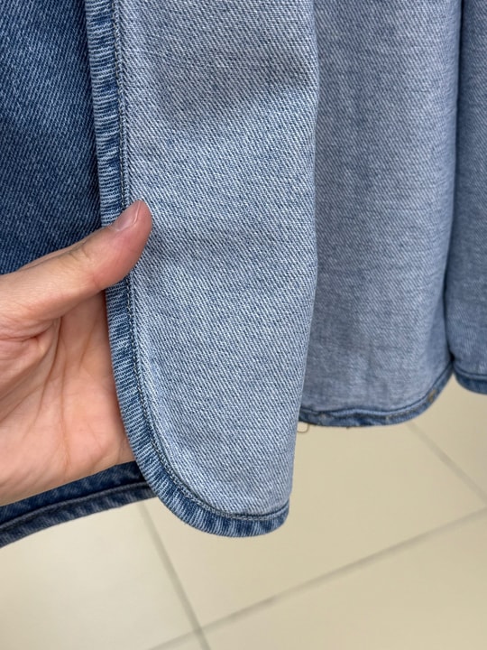 Mahira Çift Cepli Belden Bağlamalı Kot Kimono-LS2584 Mavi