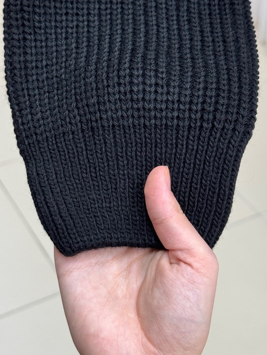 Mahnur Fermuarlı Boğazlı Triko Hırka-KR6005 Siyah