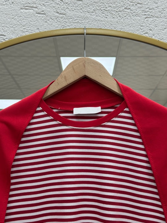 Mayra Çizgili Fularlı Tunik-SS13254 Kırmızı