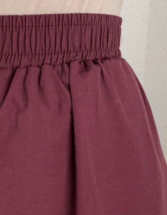 Mehri Çift Cepli Poplin Etek-Zİ3143 Mürdüm