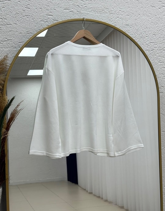 Mehşah Çiçek Desenli Bluz-SS13137 Beyaz