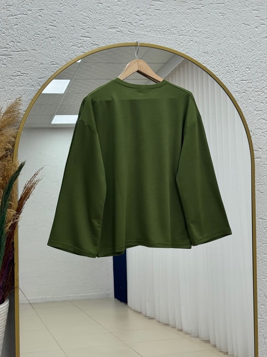 Mehşah Çiçek Desenli Bluz-SS13137 Haki