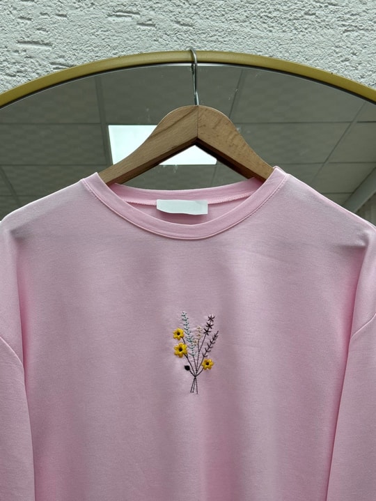 Mehşah Çiçek Desenli Bluz-SS13137 Pembe