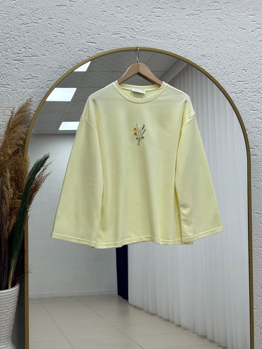 Mehşah Çiçek Desenli Bluz-SS13137 Sarı