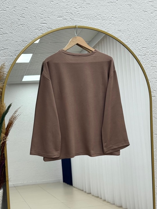 Mehşah Çiçek Desenli Bluz-SS13137 Vizon