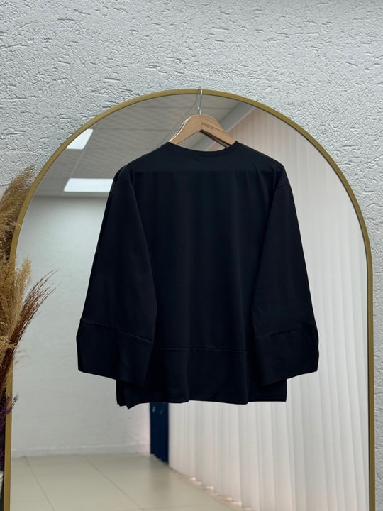 Melifer Yırtmaçlı Ve Dikiş Detaylı Tunik-SS13203 Siyah