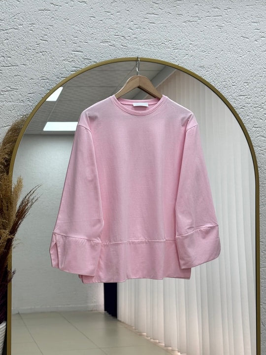 Melifer Yırtmaçlı Ve Dikiş Detaylı Tunik-SS13203 Pembe