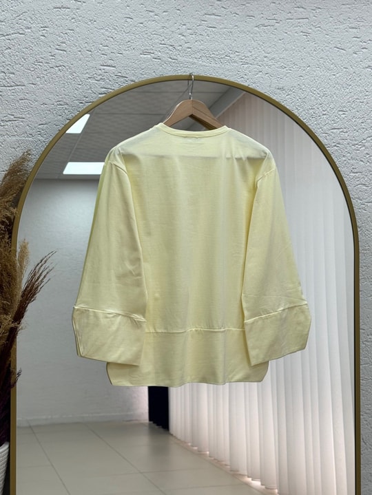 Melifer Yırtmaçlı Ve Dikiş Detaylı Tunik-SS13203 Sarı