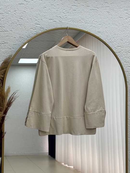Melifer Yırtmaçlı Ve Dikiş Detaylı Tunik-SS13203 Taş