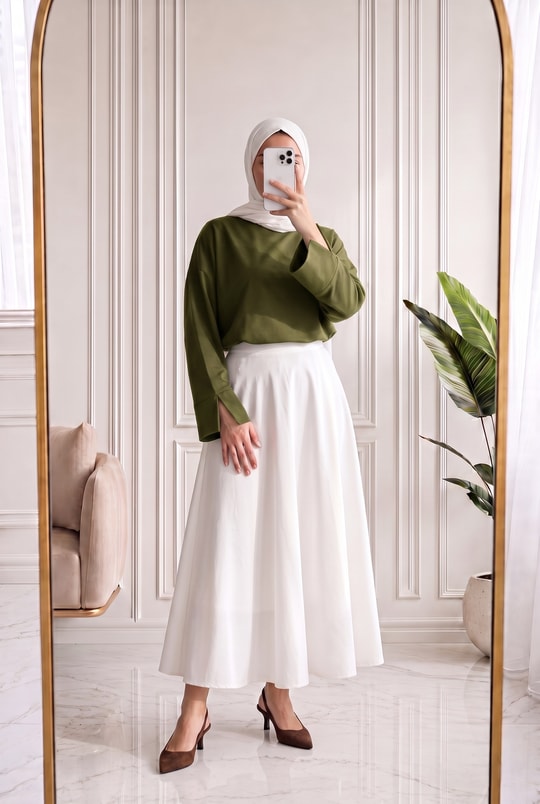Melifer Yırtmaçlı Ve Dikiş Detaylı Tunik-SS13203 Haki