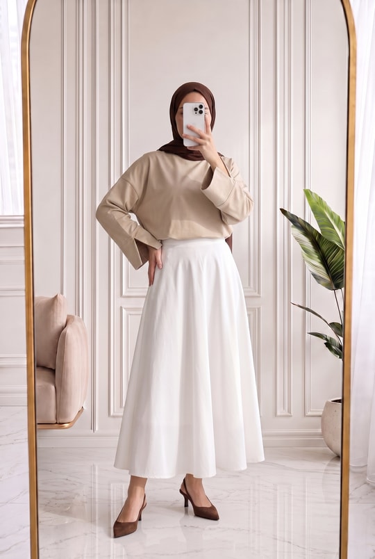 Melifer Yırtmaçlı Ve Dikiş Detaylı Tunik-SS13203 Taş