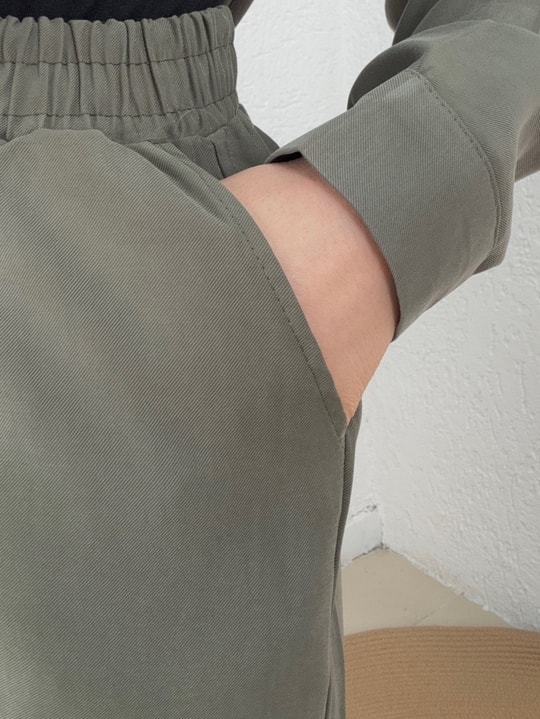 Mera Kapak Cepli Düğmeli Pantolonlu Takım-NA3438 Haki