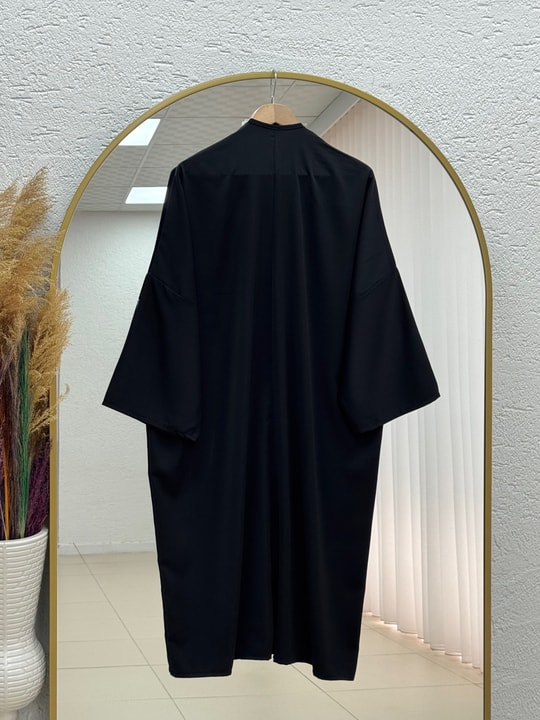 Mihriban Uzun Düz Kimono-AS2457 Siyah