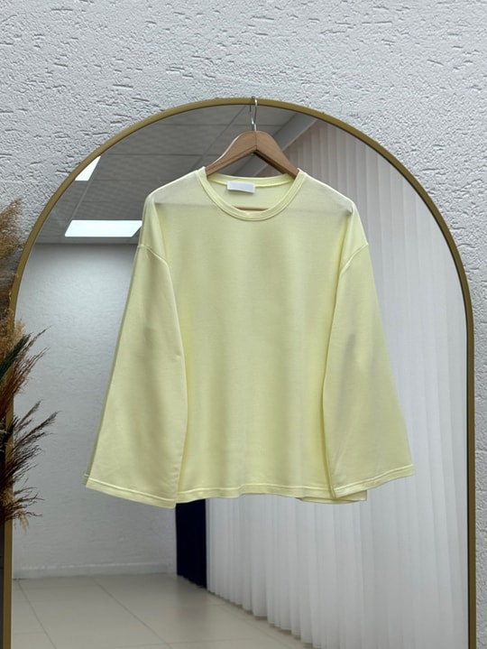 Nazgül Geniş Kollu Salaş Bluz-SS13072 Sarı