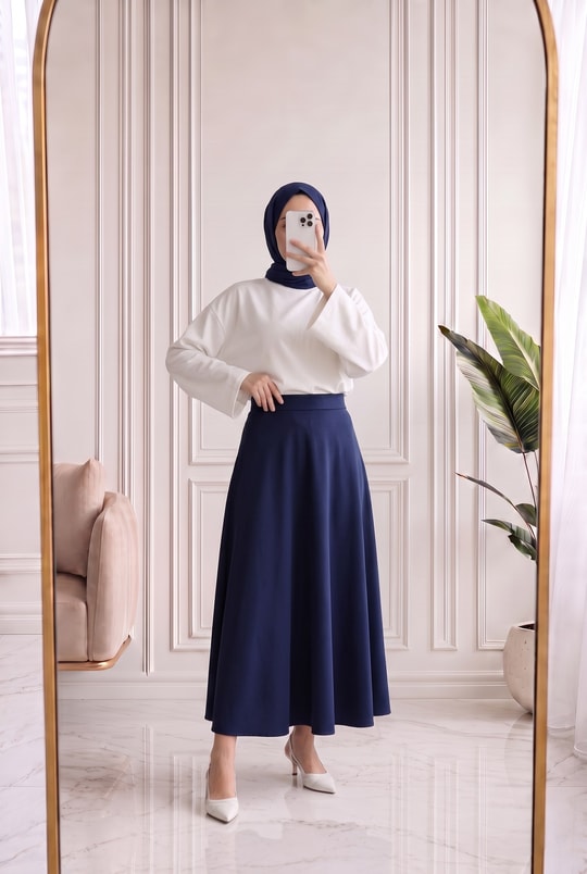 Nazgül Geniş Kollu Salaş Bluz-SS13072 Ekru
