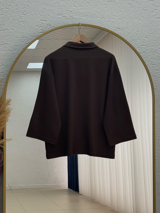 Nevcan Yakalı 3 Düğmeli Sweat-MA759 Kahve