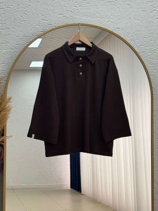 Nevcan Yakalı 3 Düğmeli Sweat-MA759 Kahve