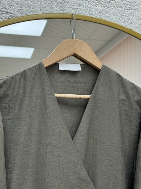 Nigaray Yanı Bağlamalı Uzun Kimono-EK991 Çağla Yeşili