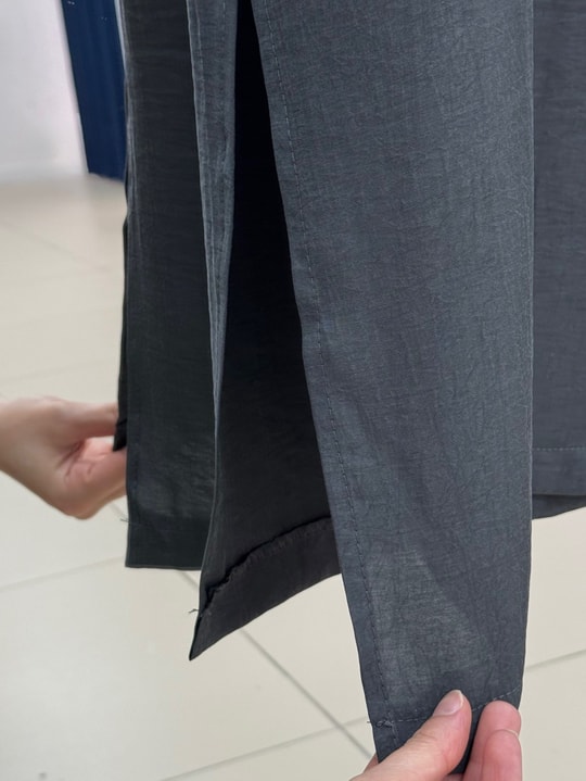 Nigaray Yanı Bağlamalı Uzun Kimono-EK991 Antrasit
