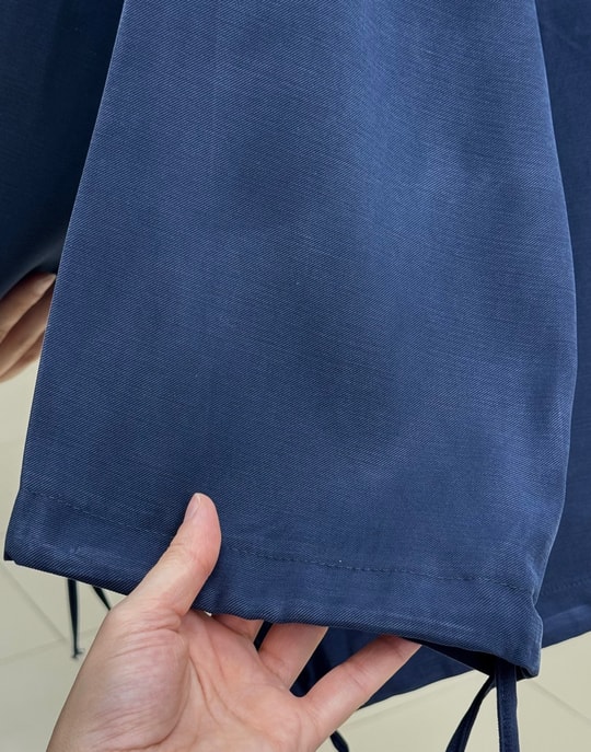Nurbanu Yaka Ve Kol İpli Kapak Cepli Ceket-NL1097 Lacivert
