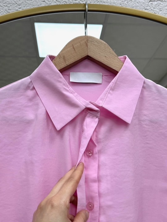 Nurcan Cupra Gizli Patlı Kol Büzgülü Gömlek-NA771 Pembe