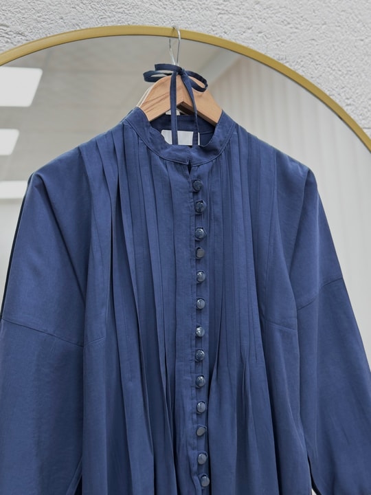 Nursel Nervürlü Biyeli Modal Elbise-ZN2094 Lacivert