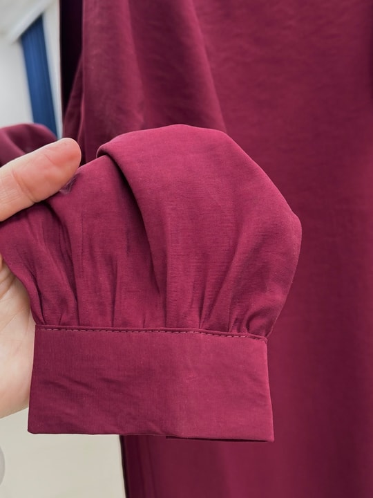 Nurten Biyeli Fularlı Gömlek-ZN2085 Bordo