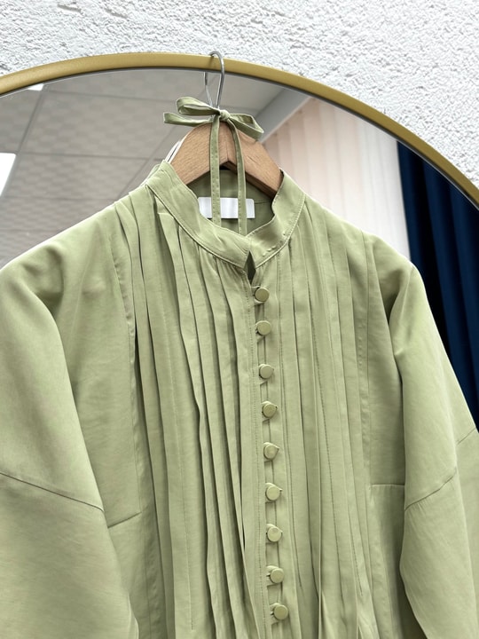 Öykü Nervürlü Düğmeli Tunik-ZN2019 Mint