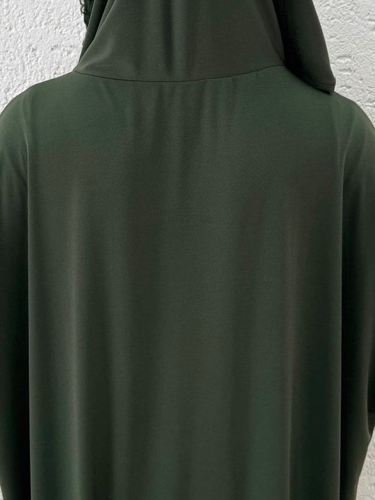 Özel Dantelli Namaz Elbisesi-MT1648 Haki