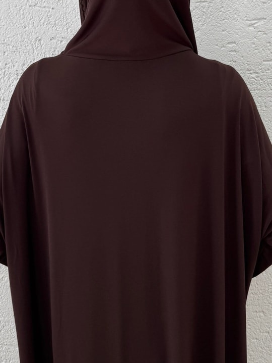 Özel Dantelli Namaz Elbisesi-MT1648 Kahve