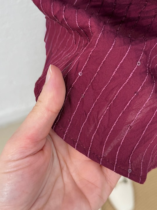 Özün Pullu Oversize Gömlek-NA874 Bordo