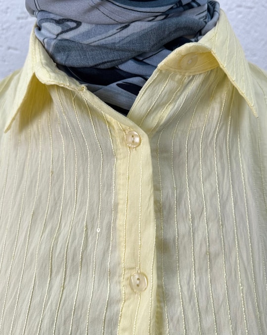 Özün Pullu Oversize Gömlek-NA874 Sarı
